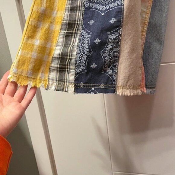 NWT Three Bird Nest Magnolia Patchwork Flare Wide Leg Jeans Size Small - Picture 8 of 16